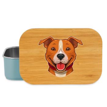 American Staffordshire Terrier (Portrait/Comic) - Lunch Box - light blue - Front