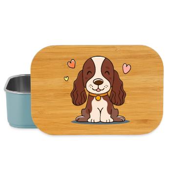 Chiot aux oreilles duveteuses (comic chibi) - Boîte à goûter - bleu pâle - Devant