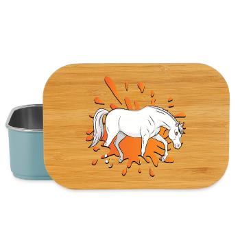 A manga-style drawing of an Abbayan horse - Lunch Box - light blue - Front