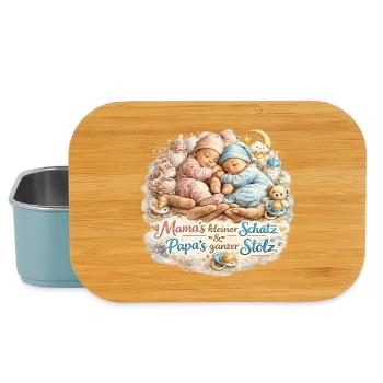 Kleiner Schatz: Mamas Liebe, Papas Stolz - Lunch Box - Hellblau - Vorne