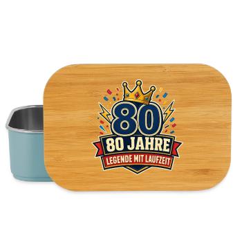 80 Jahre – Legende mit Laufzeit - Lunch Box - Hellblau - Vorne
