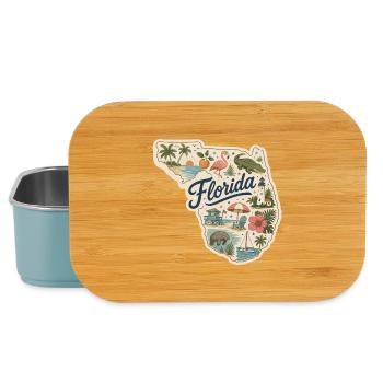 Autocollant vintage de plage de l’État de Floride - Boîte à goûter - bleu pâle - Devant