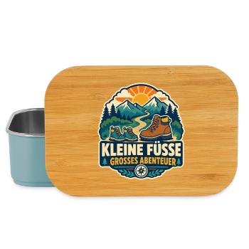 Kleine Füße großes Abenteuer – Familie - Lunch Box - Hellblau - Vorne