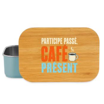 Participe passé café présent - Boîte à goûter - bleu pâle - Devant