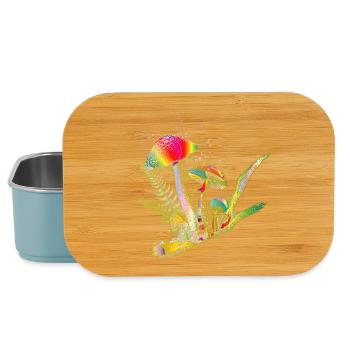 bunte Komposition Waldpilze,Gräser und Ast - Lunch Box - Hellblau - Vorne