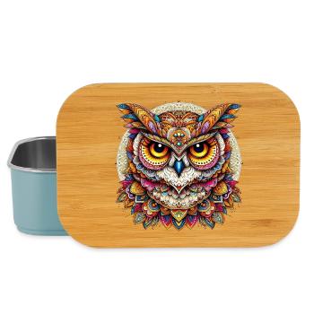 Eule mit Mandalas verziert - Lunch Box - Hellblau - Vorne