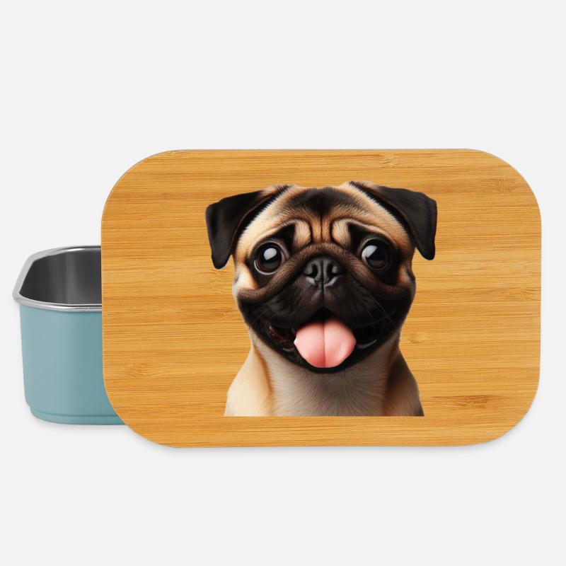 A happy pug - Lunch Box - light blue