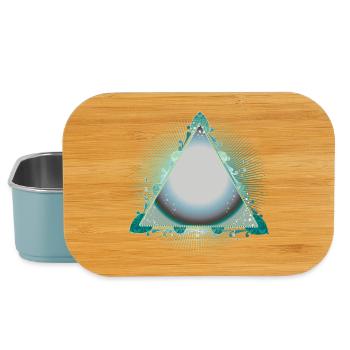 Mystischer Dreiecksrahmen in Türkis mit Ornamenten - Lunch Box - Hellblau - Vorne