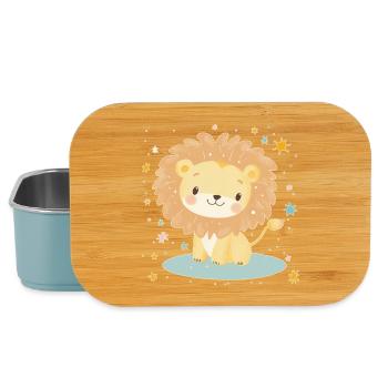 Cute lion with starry sky - Lunch Box - light blue - Front