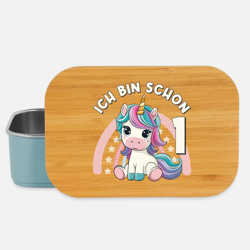 1. Geburtstag Einhorn Regenbogen Süß Niedlich - Lunch Box - Hellblau