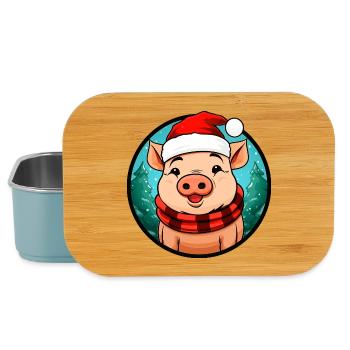 Schweine Weihnachten - Lunch Box - Hellblau - Vorne