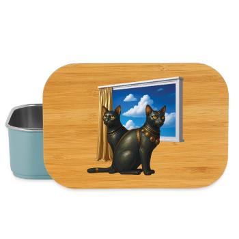 ÄGYPTISCHE KATZEN – Tiere - Lunch Box - Hellblau - Vorne