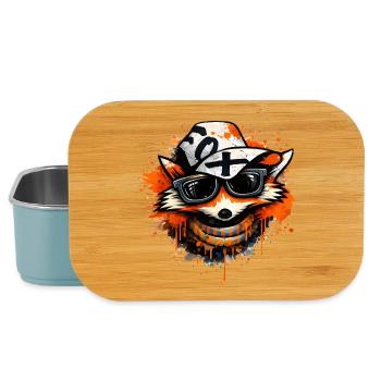 Cool fox with cap and sunglasses - Lunch Box - light blue - Front