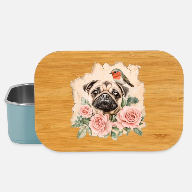 Mops und Rotkehlchen - Lunch Box - Hellblau