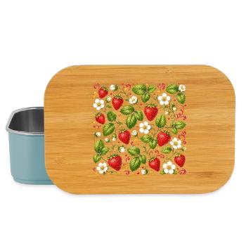 Erdbeeren Muster Beeren Sommer Botanisch Früchte - Lunch Box - Hellblau - Vorne