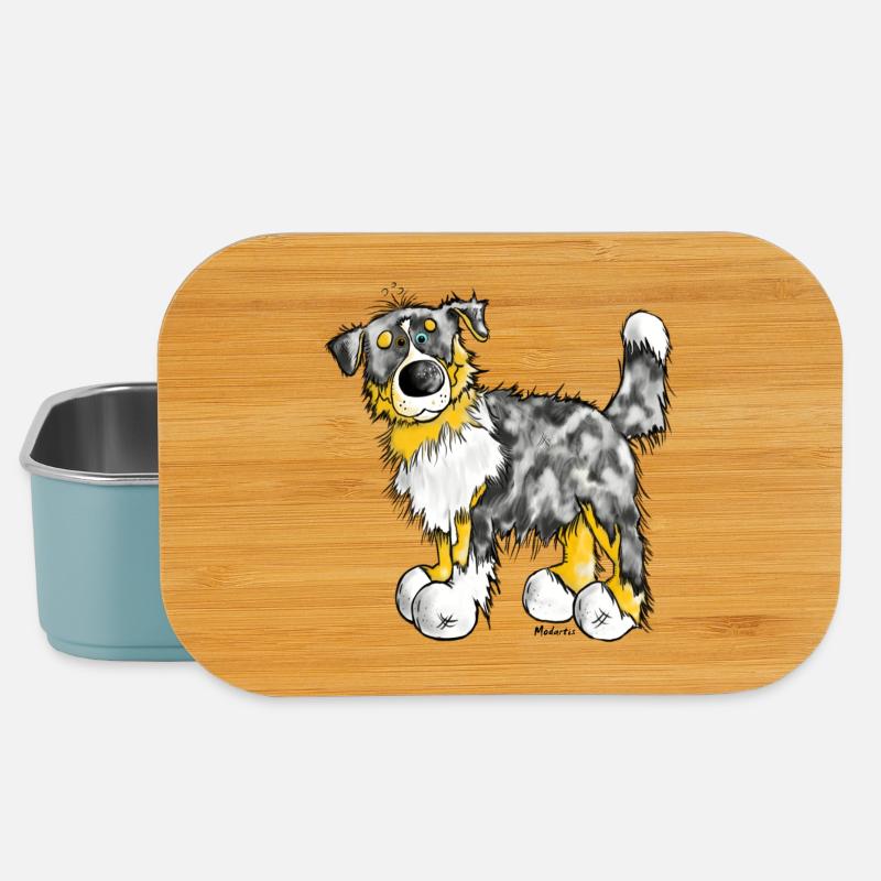 Aussie - Australian Shepherd - Hund - Dog - Lunch Box - Hellblau