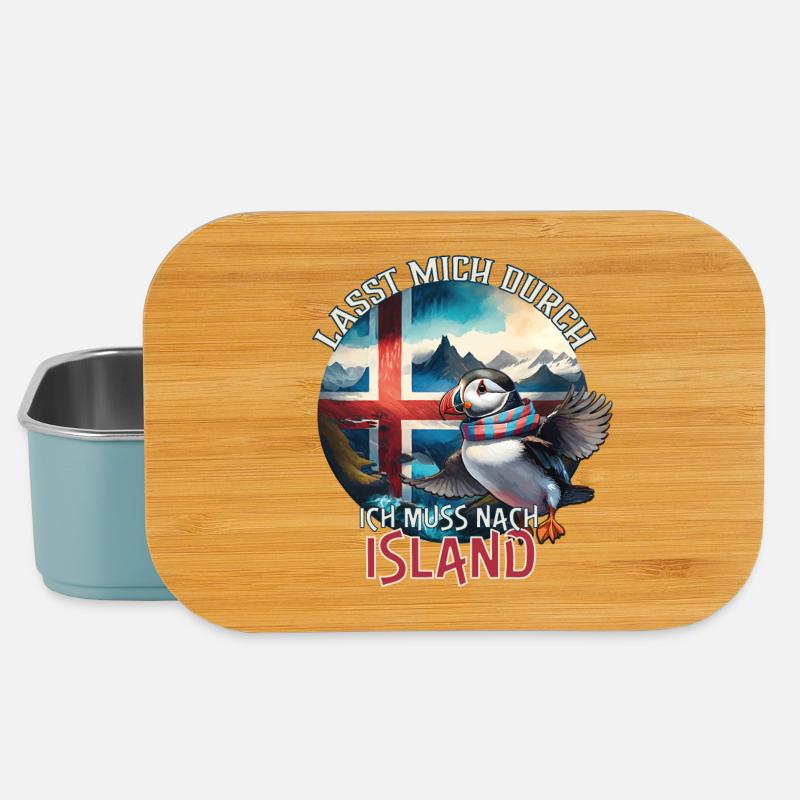 Island - lasst mich durch - Papageientaucher - Lunch Box - Hellblau