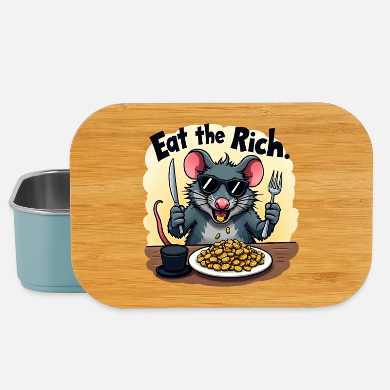 Rebellratte – Eat the Rich with a bite - Lunch Box - light blue