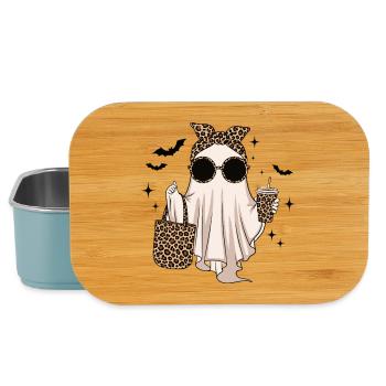 Trendy Halloween Geist mit Leo-Accessoires - Lunch Box - Hellblau - Vorne