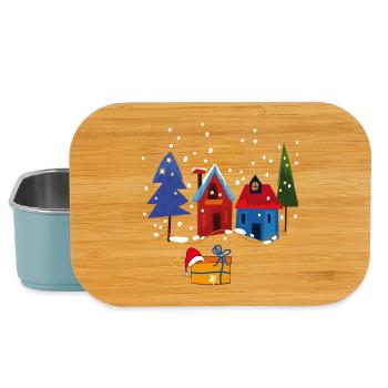 Winterliche Häuser mit Schnee - Lunch Box - Hellblau - Vorne