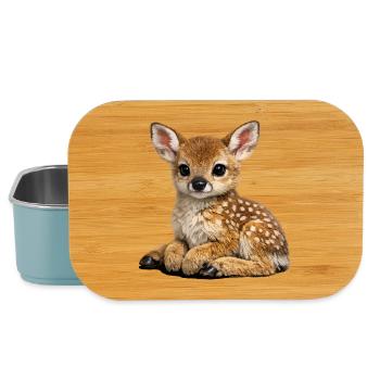 Cute Deer Boy Illustration - Lunch Box - light blue - Front