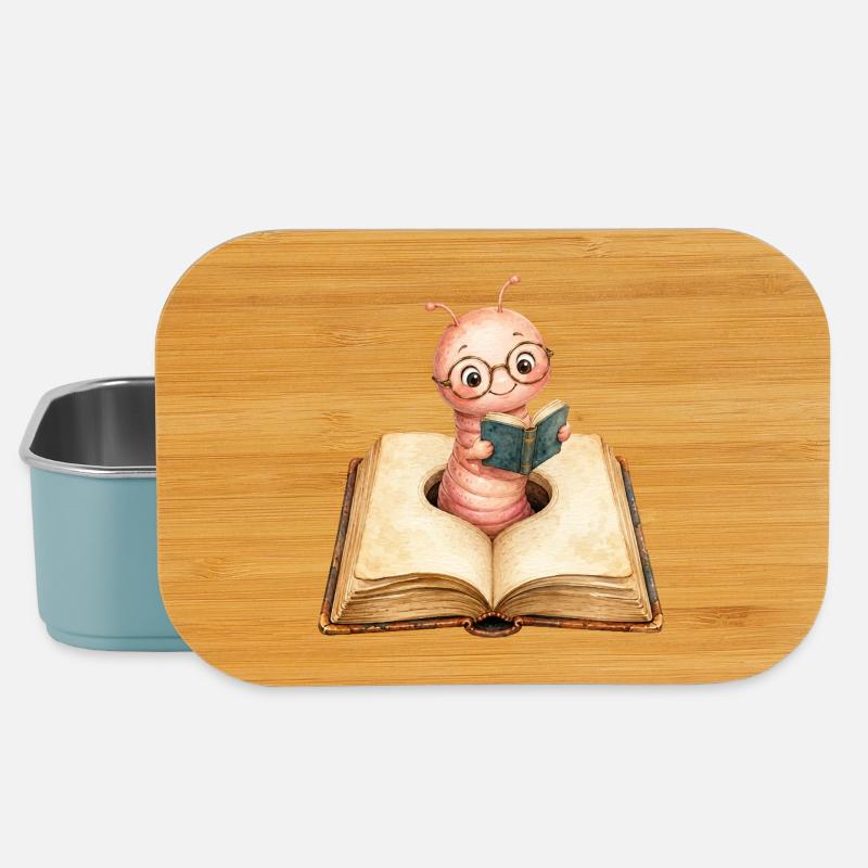 Bücherwurm - Lunch Box - Hellblau