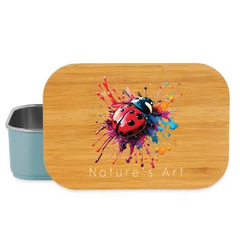 Buntes Marienkäfer-Design, Kunst der Natur, weißer Text - Lunch Box - Hellblau - Vorne