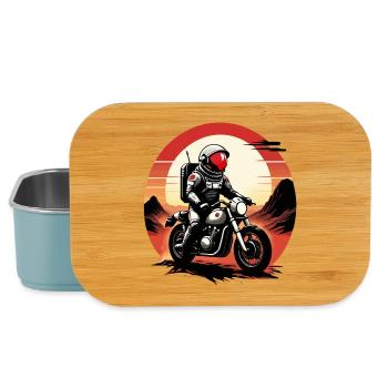 Astronaut rast mit einem Motorrad auf dem Mars - Lunch Box - Hellblau - Vorne