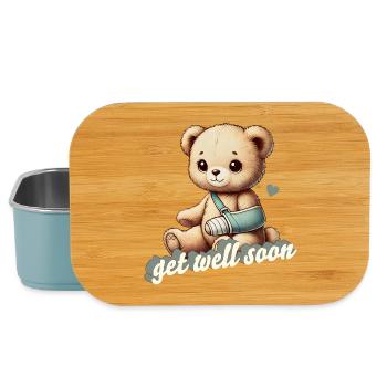 heartwarming cuddly toy - teddy brings comfort - Lunch Box - light blue - Front