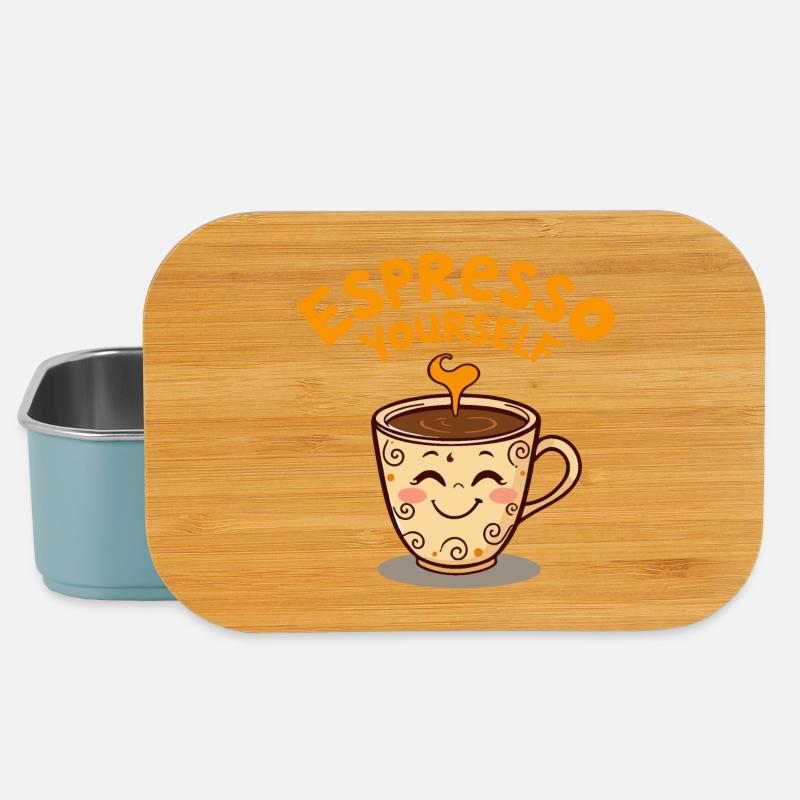Cute Coffee Mug Stress Reliever Design - Lunch Box - light blue