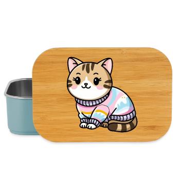 Pull douillet chat - Boîte à goûter - bleu pâle - Devant