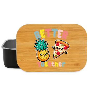 Better Together Pineapple Pizza Kawaii - Lunch Box - black - Front