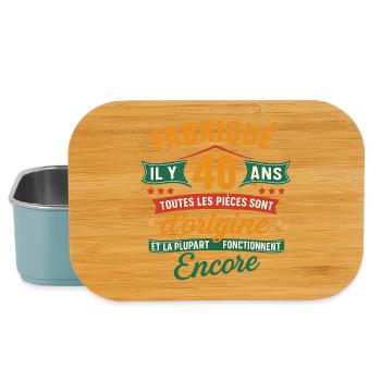 40 ans d’origine, Cadeau anniversaire humour - Boîte à goûter - bleu pâle - Devant