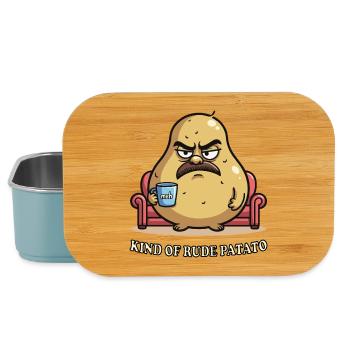 Kind of Rude Potato Grumpy Cartoon Design - Lunch Box - light blue - Front