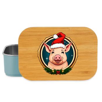 Cochons de Noël - Boîte à goûter - bleu pâle - Devant