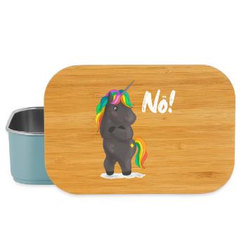 Verärgerter Regenbogen-Pony mit Witz - Lunch Box - Hellblau - Vorne