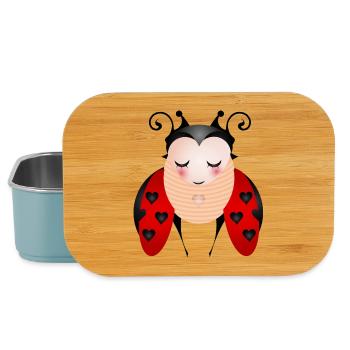 Le symbole de la coccinelle pour le printemps et le bonheur - Boîte à goûter - bleu pâle - Devant