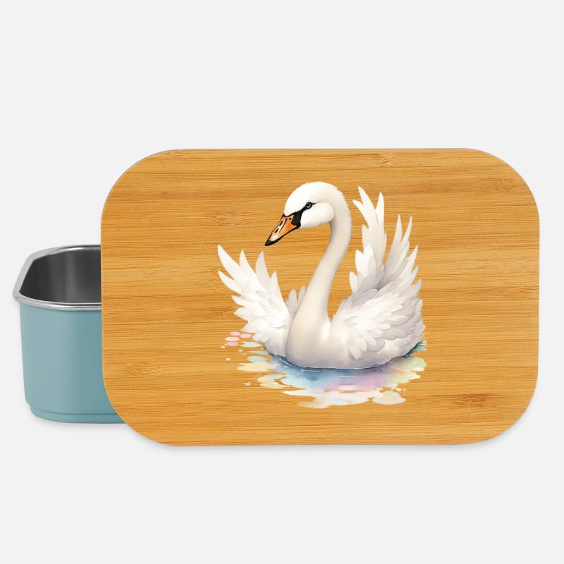 Cygne - Boîte à goûter - bleu pâle