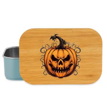 Gruselige Kürbislaterne Halloween Design - Lunch Box - Hellblau - Vorne