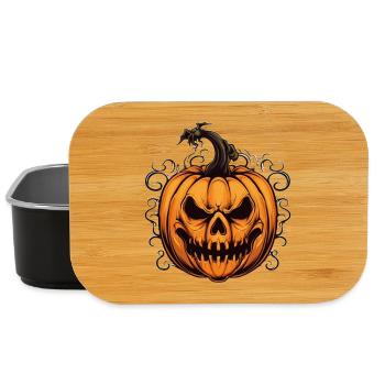 Spooky Jack-o'-lantern Halloween Design - Lunch Box - black - Front