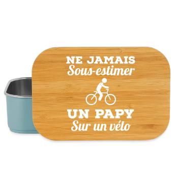 Papy Cycliste - Boîte à goûter - bleu pâle - Devant