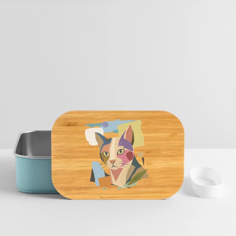 Chat abstrait dans le design moderne de bloc de couleur Boîte à goûter