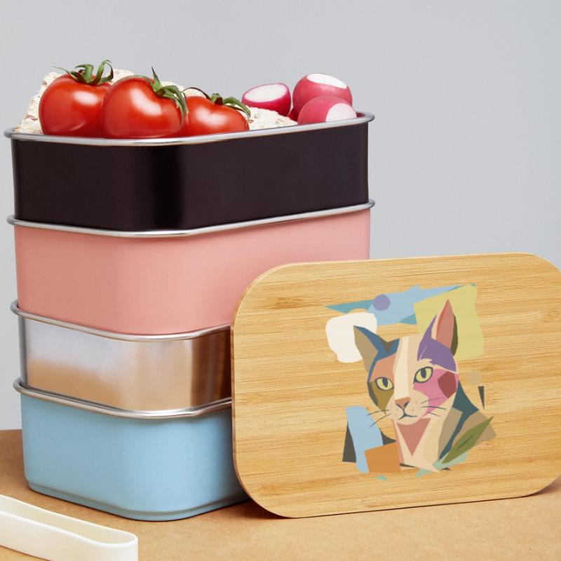 Chat abstrait dans le design moderne de bloc de couleur Boîte à goûter
