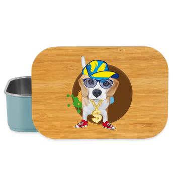 Cool Hip-Hop Beagle with Sunglasses & Style - Lunch Box - light blue - Front