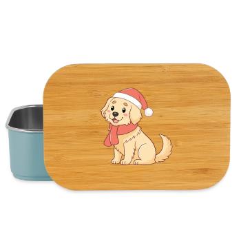 Dog Christmas Warm Drawing - Lunch Box - light blue - Front