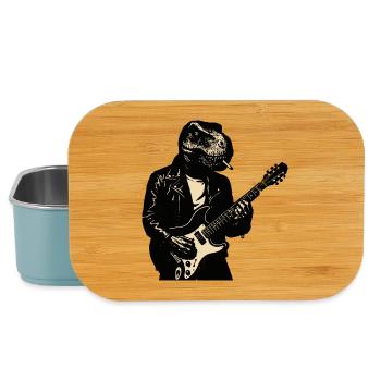 Tyranno Rocker Dino Guitariste - Boîte à goûter - bleu pâle - Devant