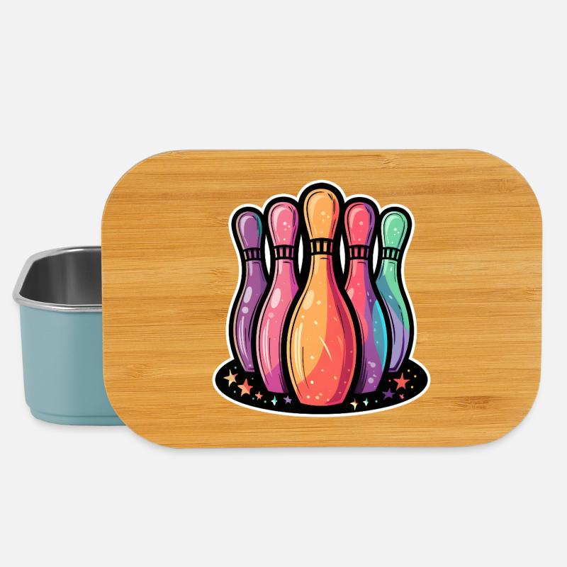 Lustige Bowling Pins - Lunch Box - Hellblau