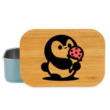 Kleiner Pinguin mit Eis - Lunch Box - light blue - Front