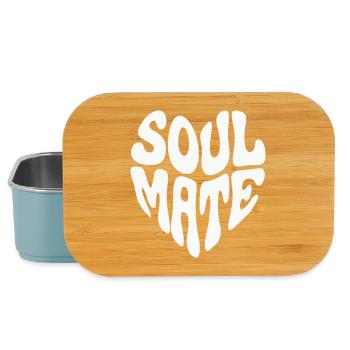 Soul Mate Retro Heart – Anpassbare Farbe - Lunch Box - Hellblau - Vorne