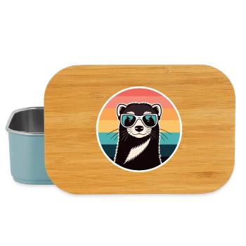 Retro otter rainbow glasses - Lunch Box - light blue - Front